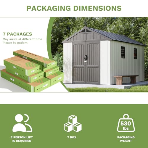 Patiowell 6x4 FT Plastic Outdoor Storage Shed, Resin Shed Perfect to Store Patio Furniture, GardenTools Bike Accessories, Beach Chairs and Lawn Mower
