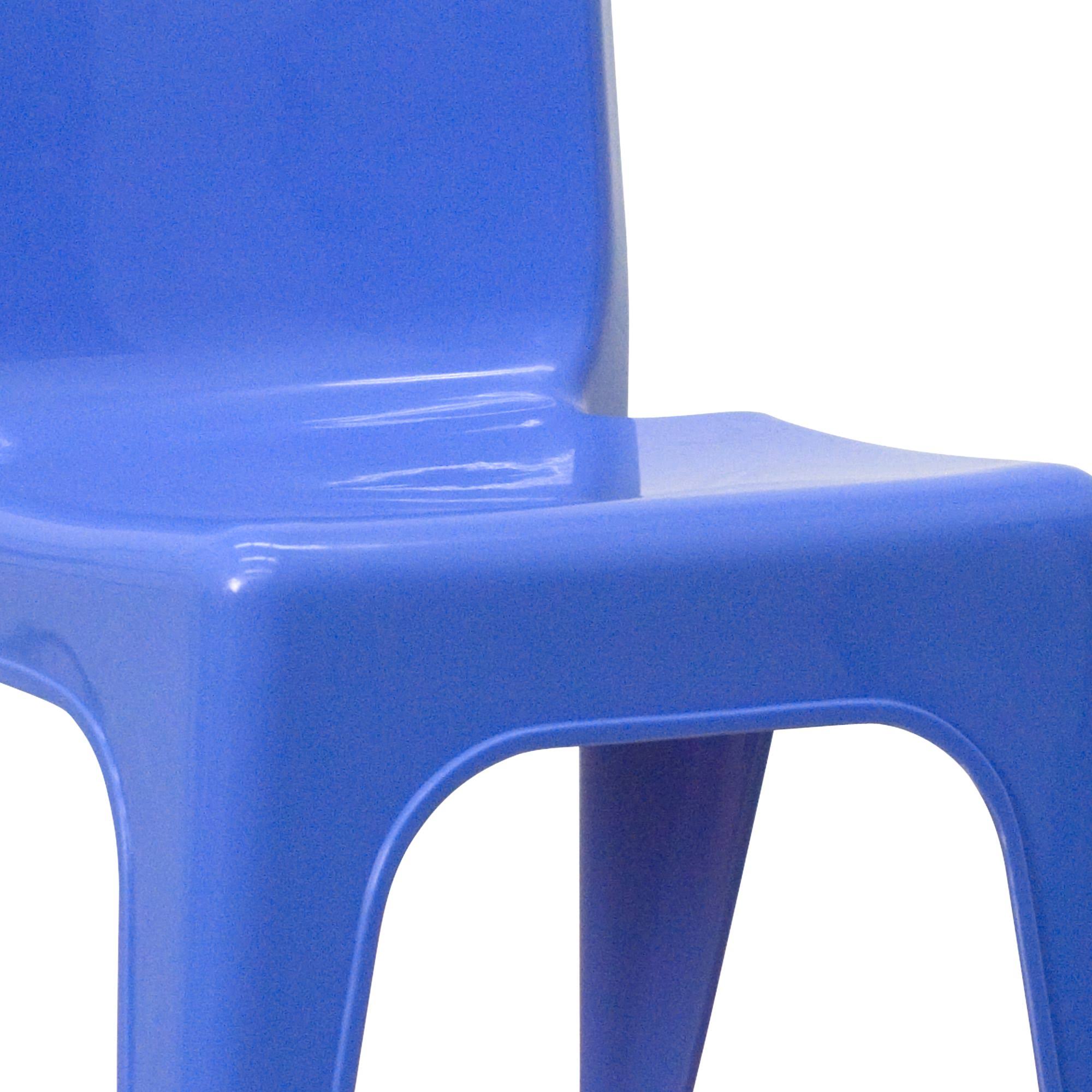 Flash Furniture 4 Pack Blue Plastic Stackable School Chair with Carrying Handle and 11