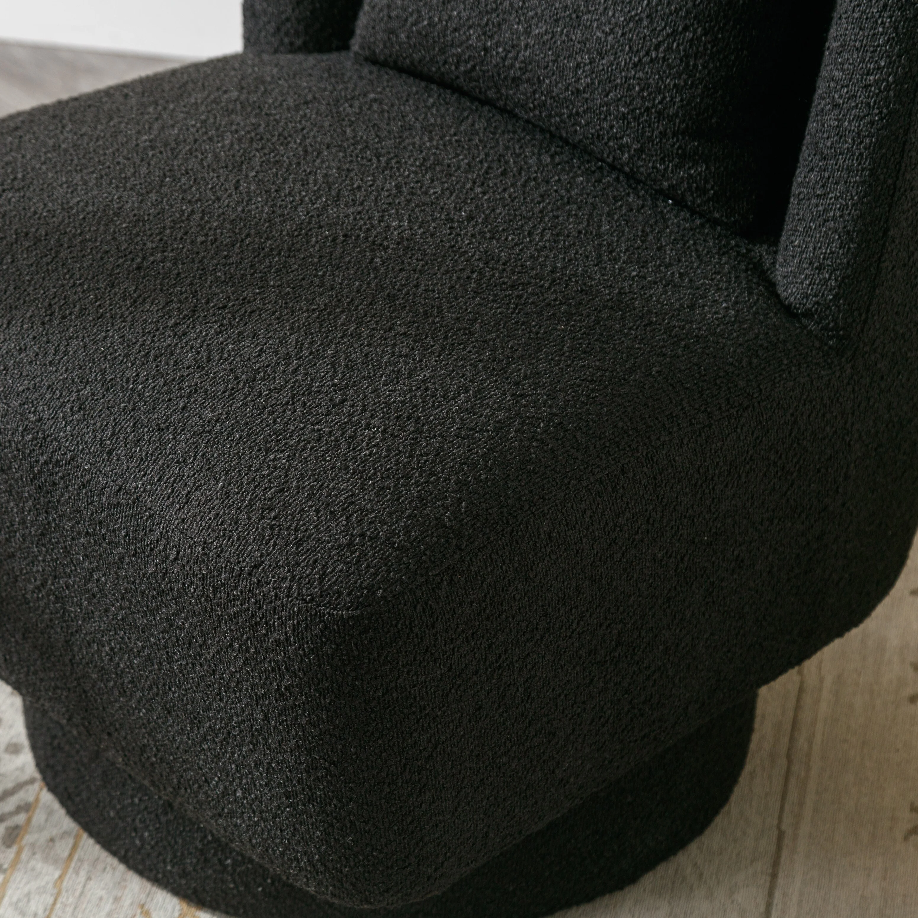 23.6"W Modern 360 Degree Swivel Accent Barrel Chair Black