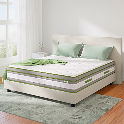 Novilla King Size Mattress 14 Inch, Hybrid Mattress King for Motion Isolation, Gel Memory Foam with Pressure Relief for Cool Night Sleep