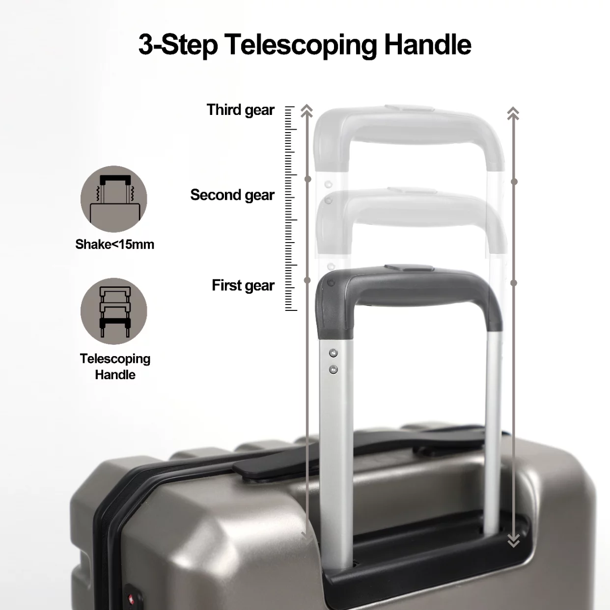 AIRLINE Hardside Carry on Luggage with Front Opening Spinner Wheel 20",Gold