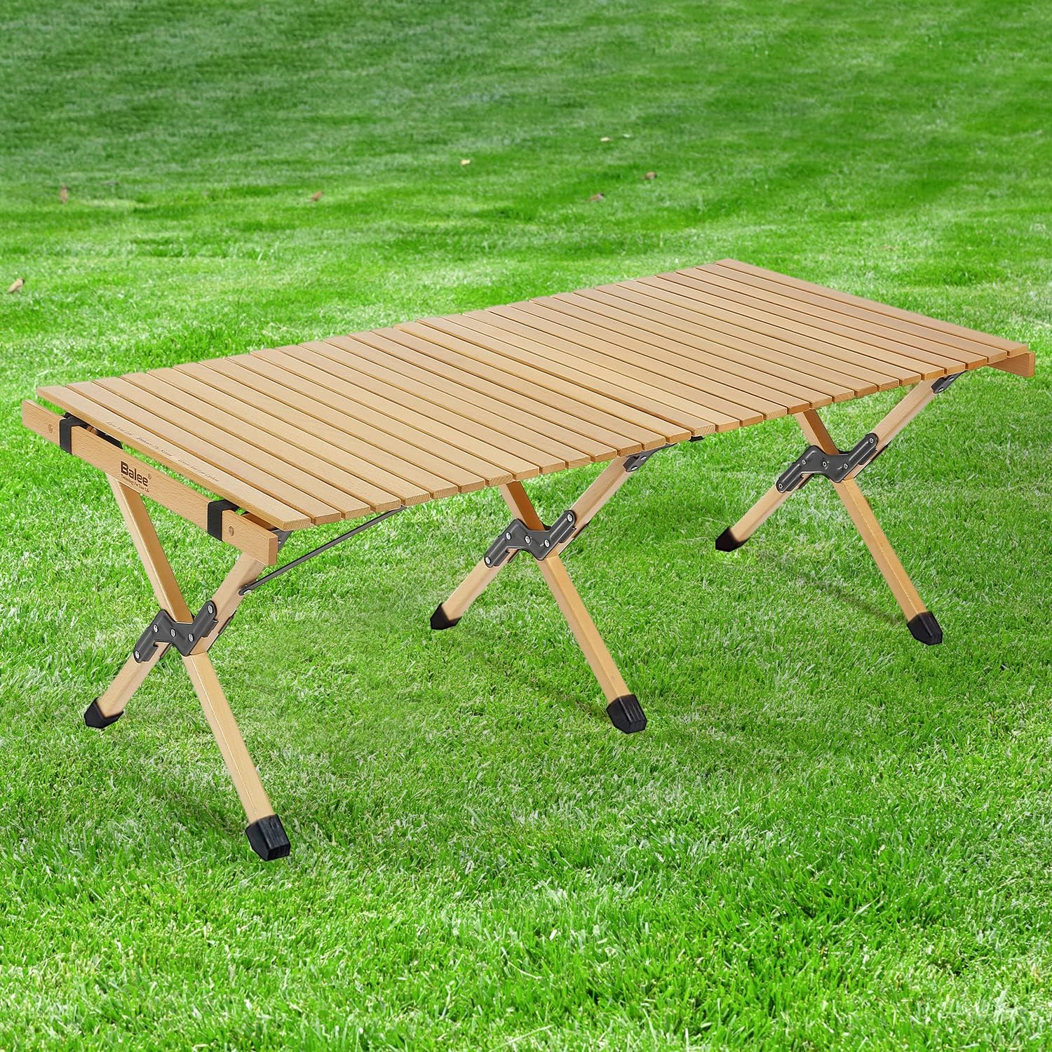4ft Low Picnic Table Foldable, Balee Low Height Portable Wooden Beach Table, Indoor & Outdoor Picnic Table with A Carry Bag for Camping, Beach, Patio
