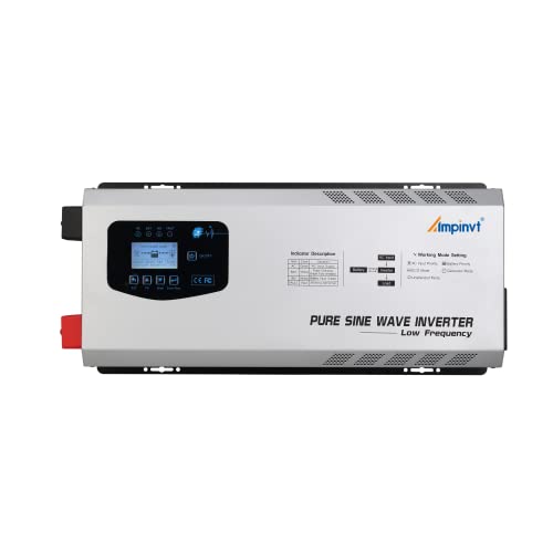 5000W Peak 15000watts Pure Sine Wave Power Inverter 24V DC to 120/240V AC Split Phase with Battery AC Charger