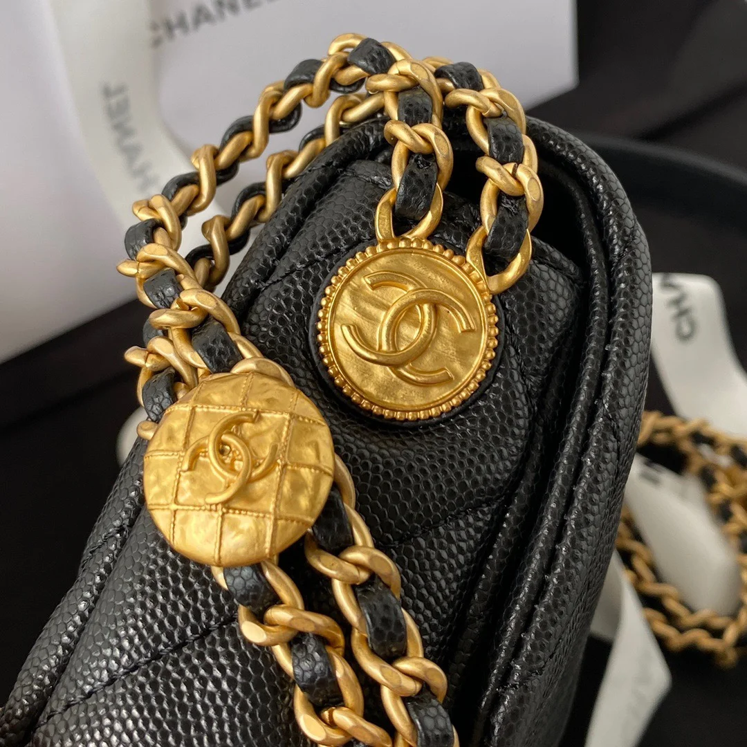 Chanel Mini Flap Bag With Top Handle Gold Hardware Black For Women, Women&rsquo;s Handbags, Shoulder Bags 7.9in/20cm AS2431