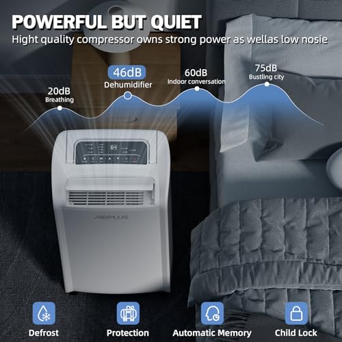 AIRPLUS 4,500 Sq.Ft 70 Pint Dehumidifier for Basements and Home-with Drain Hose,Efficient,Energy-with Dual Protection and 4 Smart Modes,24H Timer