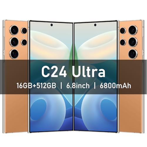 C24 Ultra 5G Smartphone, 6+256GB Unlocked Phone,48+108MP Zoom Camera，6800mAh 6.8" HD Screen Unlocked Cell Phone, 6+256GB Android13.0