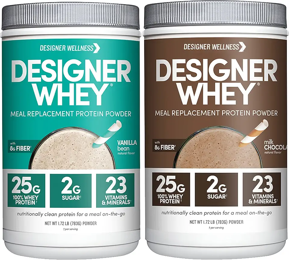 Designer Wellness, Designer Whey Meal Replacement Protein Powder, 1.72lb Vanilla & 1.72lb Chocolate Bundle - Kansas Nuitrition - HNZSDS