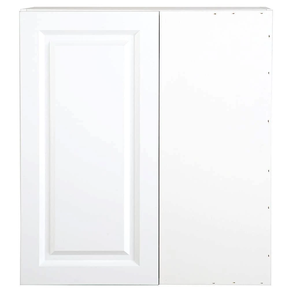 Hampton Bay Benton Assembled 27x12.5x30 in. Blind Wall Corner Cabinet in White
