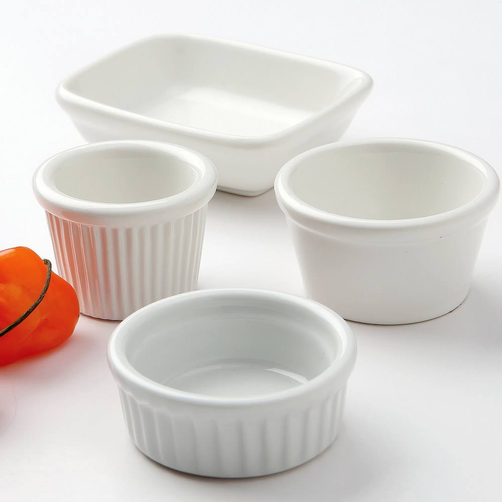 Tuxton China BWZ-040B Rectangular Sauce Dish 4oz, White