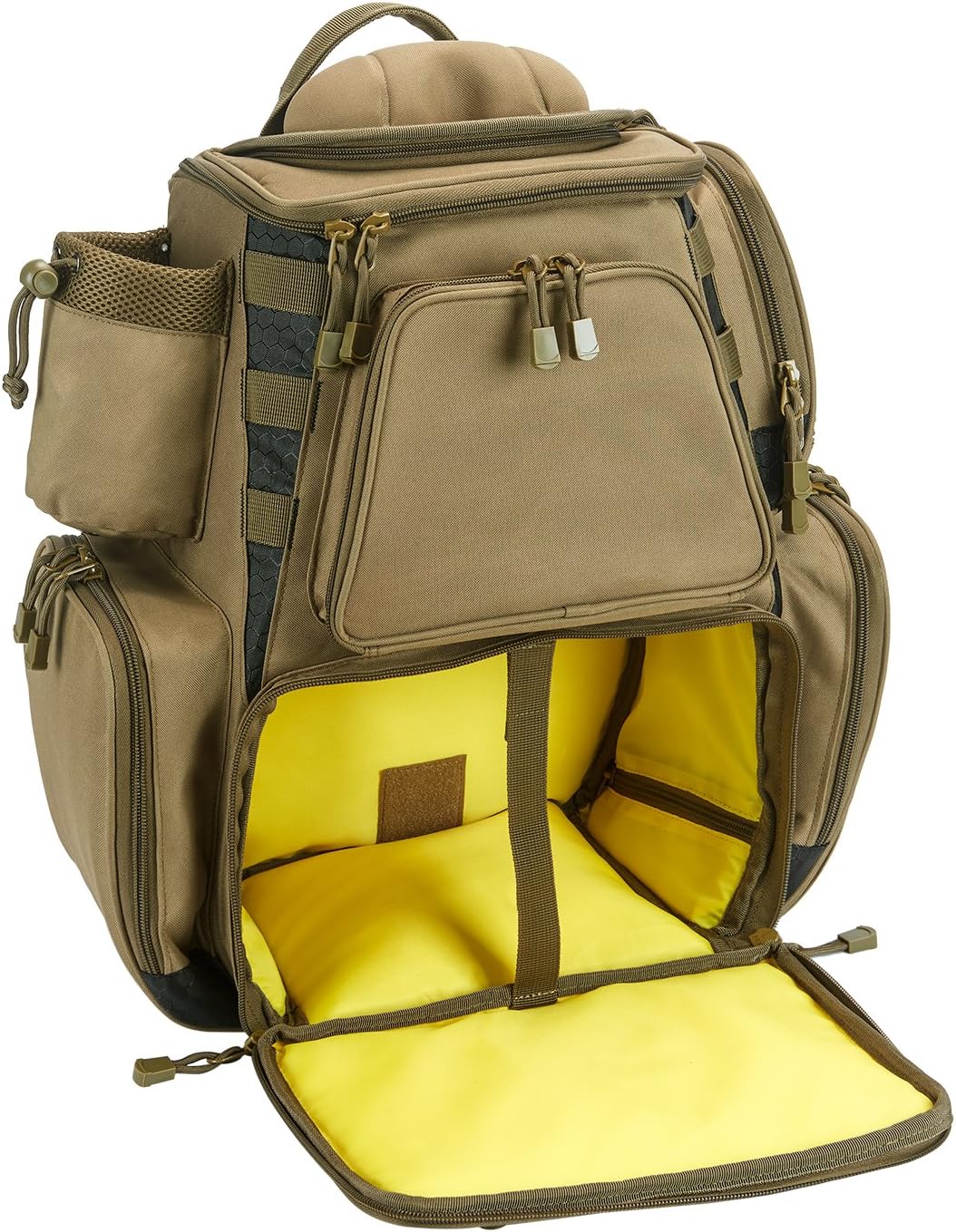 Piscifun Fishing Tackle Backpack Large Waterproof Tackle Bag Storage with Protective Rain Cover (Khaki, Black and Camouflage)