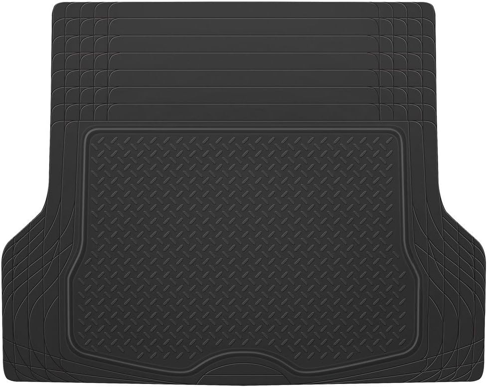 Heavy Duty Cargo Liner Floor Mat-All Weather Trunk Protection, Trimmable to Fit & Durable HD Rubber Protection for Car SUV Sedan Auto