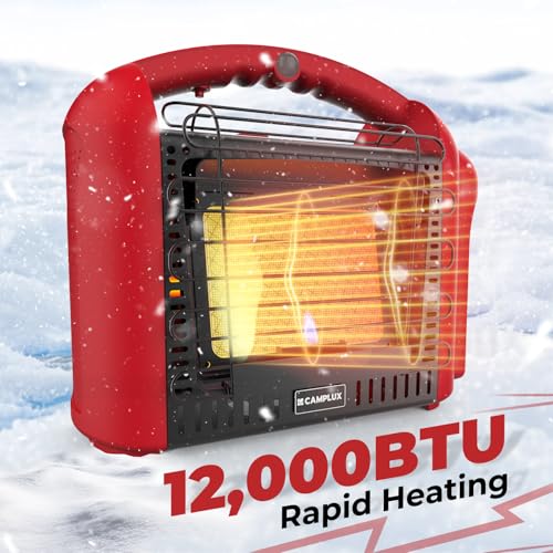 CAMPLUX Portable Propane Heater Outdoor and Indoor, 12000 BTU LP Gas Buddy Heater for Camping with ODS & Tip-over Protection