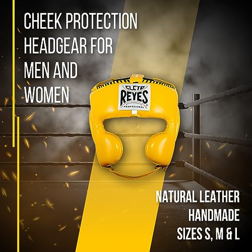 CLETO REYES Boxing Headgear with Cheek Protection for Men and Women, Protective Head Guard Face Saver, Sparring Fighting