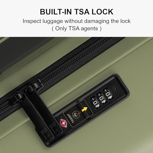 LEVEL8 Hard Shell Carry on Luggage Airline Approved, Carry-on Suitcases with Wheels, Lightweight Luminous Textured Hardside Travel Bag with Tsa Lock