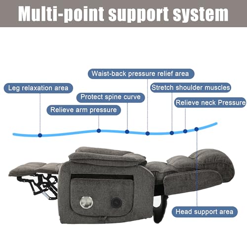 Power Lift Chair Lay Flat Recliner Infinite Position Electric Dual Motor Stand Up Lift Chair with Massage and Heat for Adults