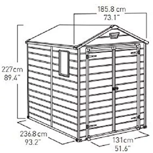 Keter Manor Outdoor Garden Storage Shed, Beige, 4 x8、6 x 8 ft
