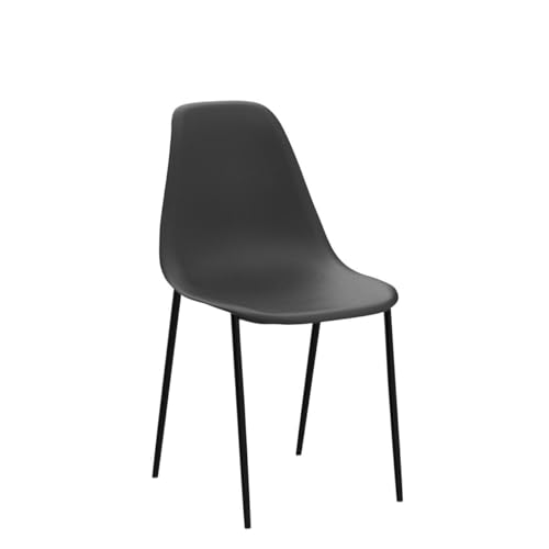 POLY & BARK Isla Modern Kitchen Chairs Set of 4 - Plastic Dining Chair with Metal Legs