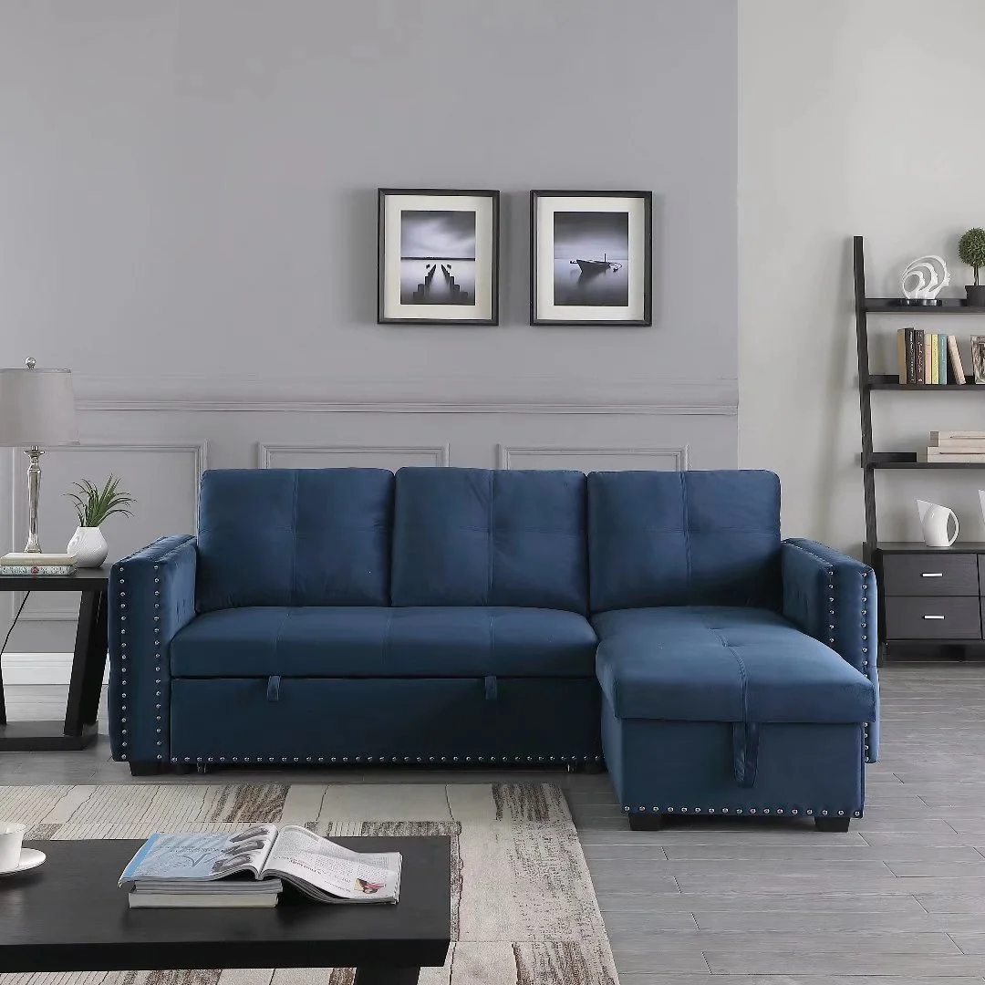 Morden Fort Modern Contemporary Sectional Sofa L-Shape with Storage Reversible Sleeper Couch
