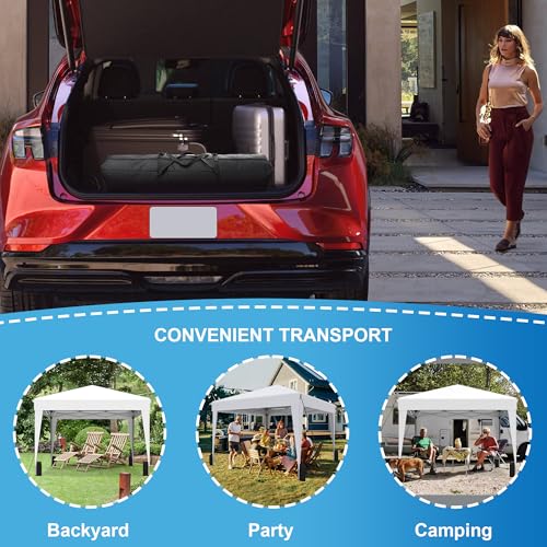 SANWAY 10x10 Pop Up Canopy Tent with Sidewalls x 4 &ndash; Easy Setup Canopy Tent, Waterproof, UV-Resistant