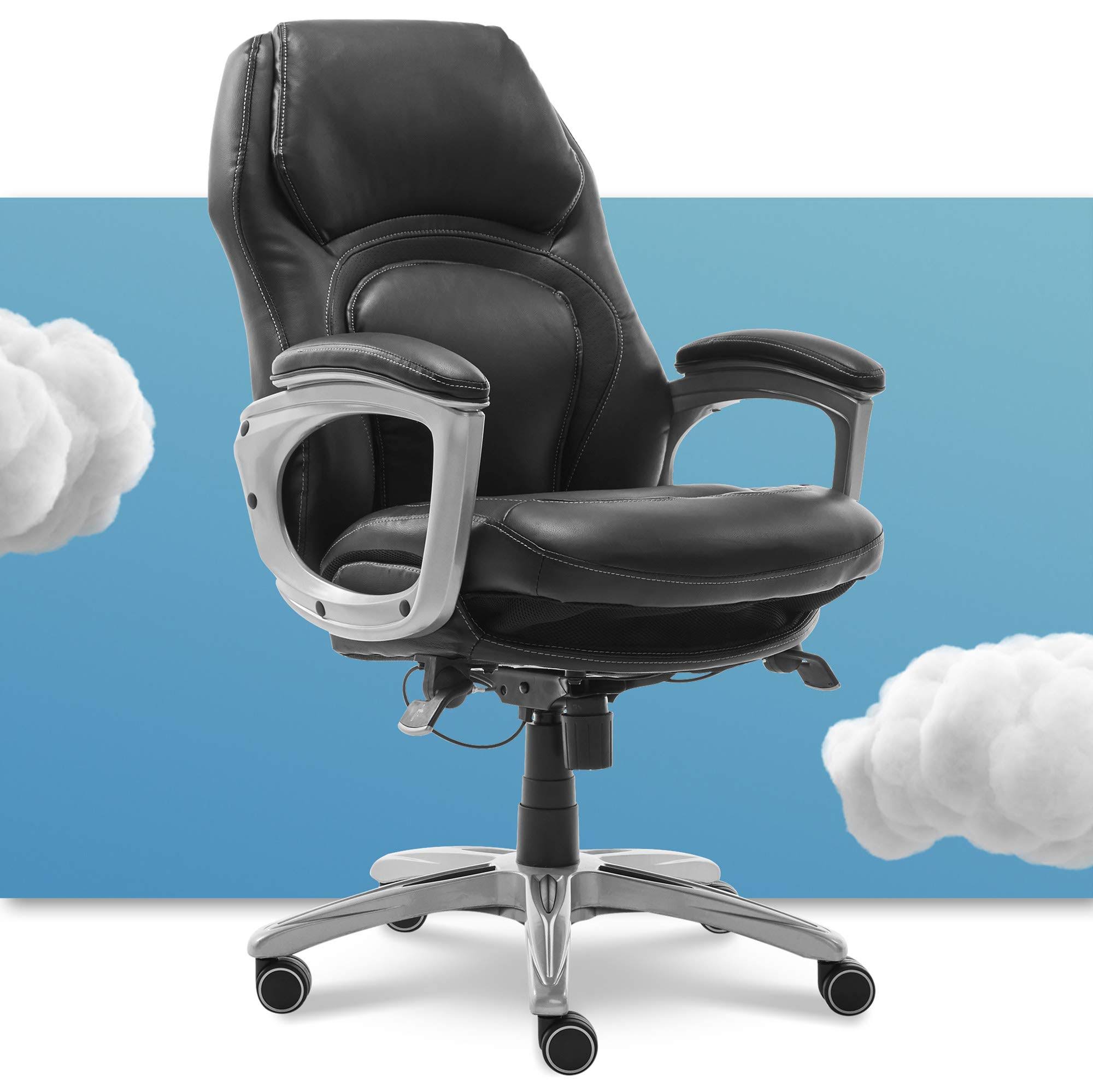 Serta Back in Motion Bonded Leather Health and Wellness Executive Office Chair (Black)