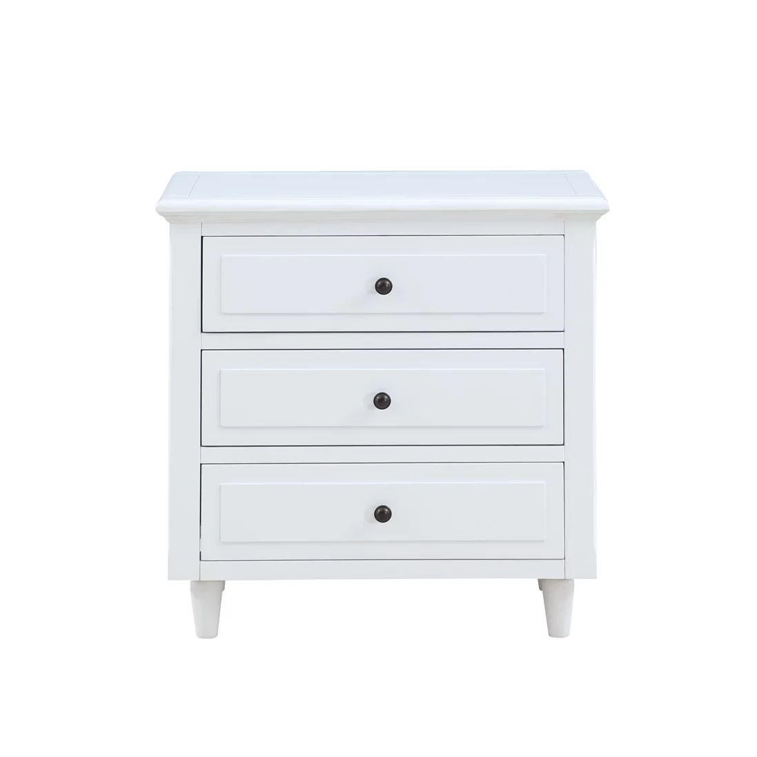EUROCO 27.9" Oversized 3-Drawer Nightstand ,Solid Wood End Table Storage Cabinet for Bedroom, Living Room, White