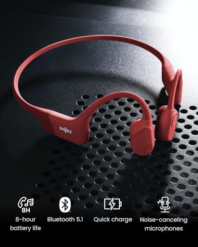 SHOKZ OpenRun - Open-Ear Bluetooth Bone Conduction Sport Headphones, Sweat Resistant Wireless Earphones for Workouts and Running, Built-in Mic