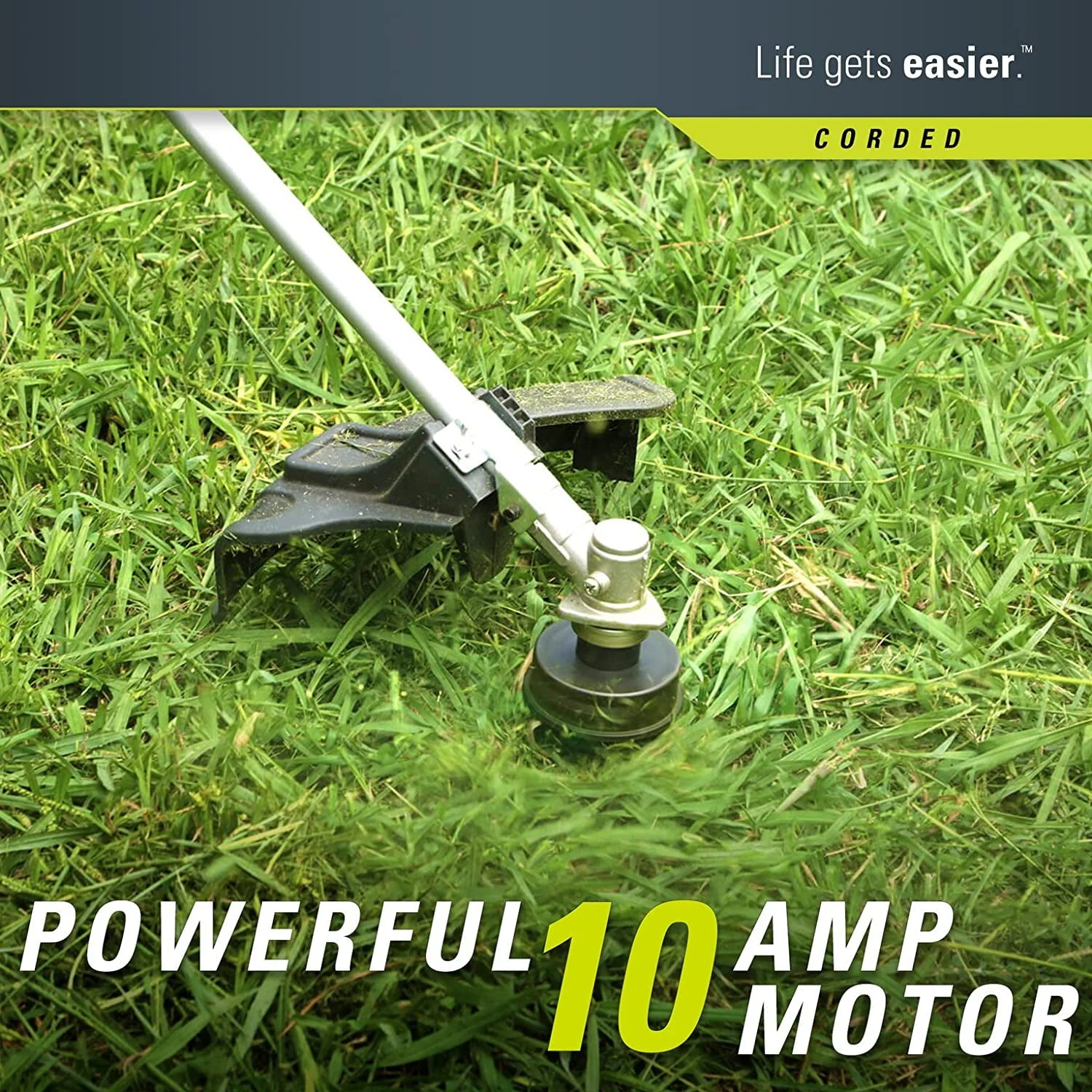 Greenworks 18 Corded Electric 10 Amp Attachment Capable String Trimmer 21142VT