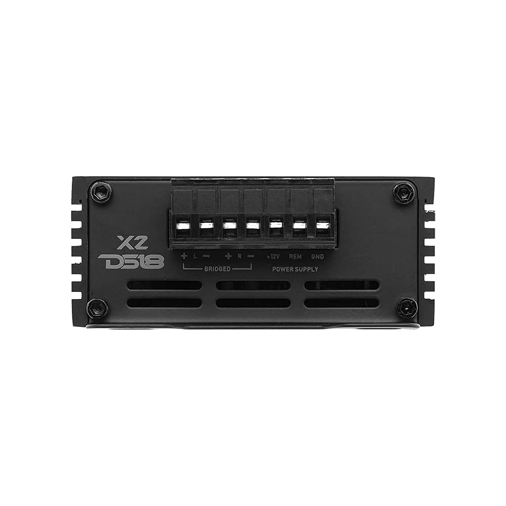 DS18 X2 Ultra Compact Car Audio Amplifier Class D 2 Channel Full Range 1140 Watts Peak
