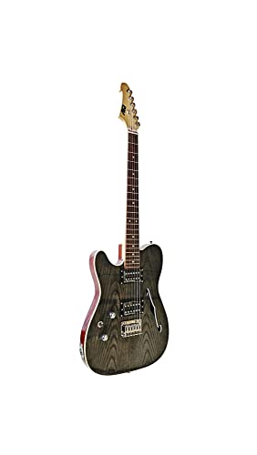 IYV 6 String Semi-Hollow-Body Electric Guitar, Left, Natural (ITF-350 LH)