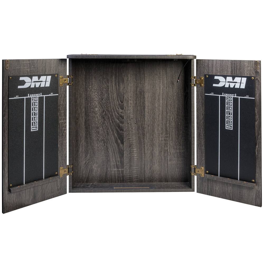 DMI Sports Paris Lighted Bristle Dartboard Cabinet Set D4400W