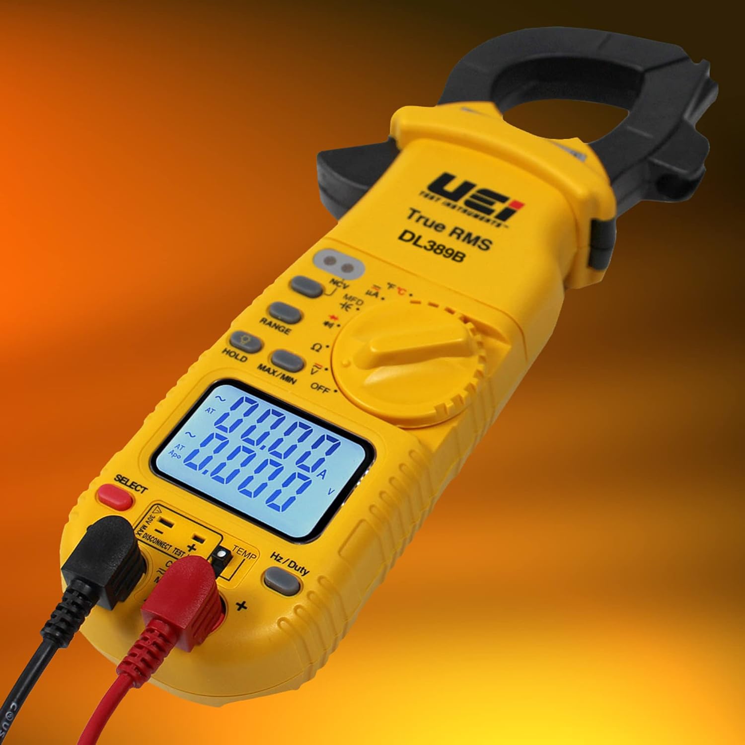 UEi DL389B Digital True RMS Clamp Meter, HVAC 4000 Counts Auto Ranging Voltmeter