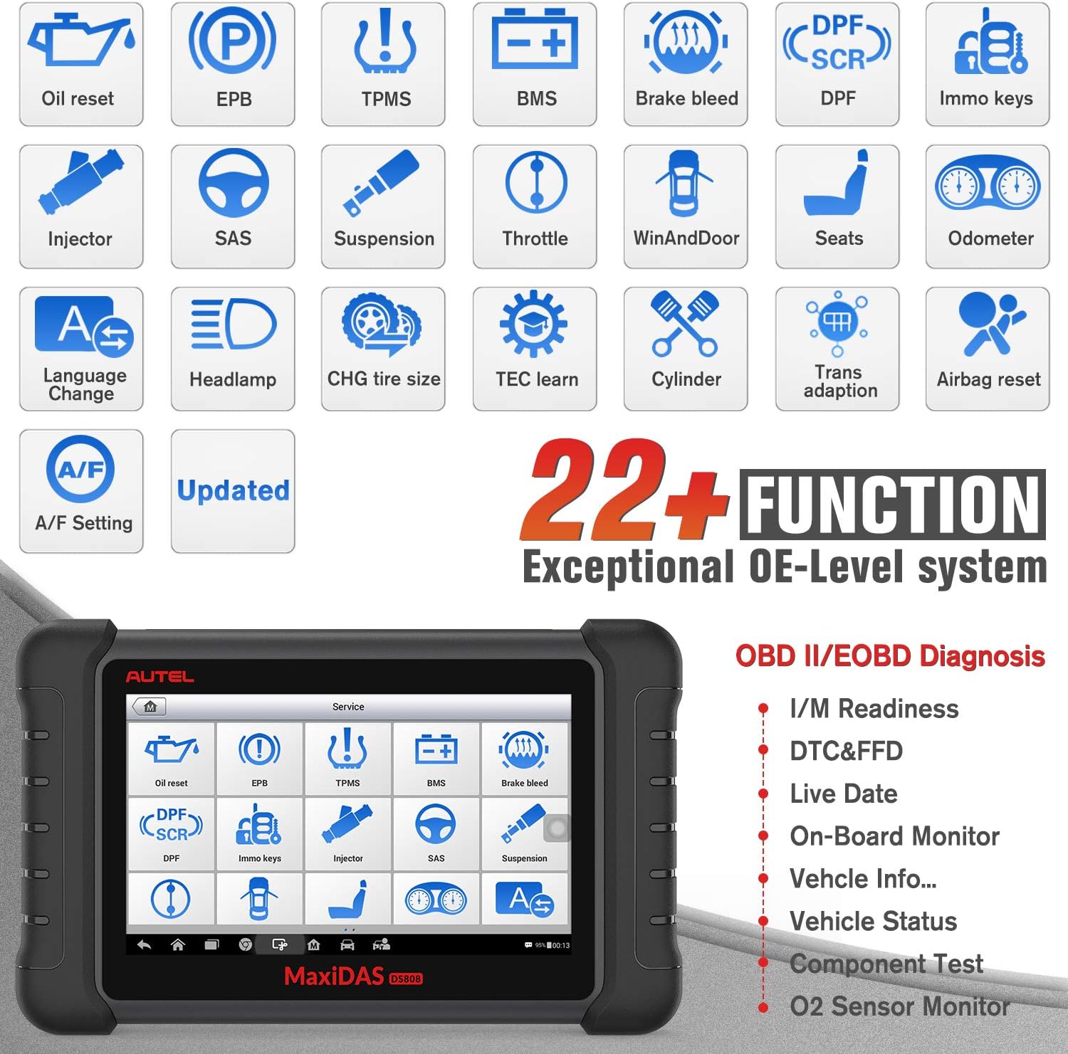 Autel MaxiDAS DS808K Diagnostic Scan Tool - 2022 New Model of DS708, DS808 Kit Same As MS906 with VAG Guided Functions/ Reflash Hiddens