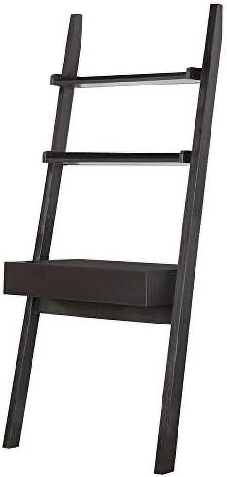 Wall Leaning Ladder Writing Desk In Cappuccino