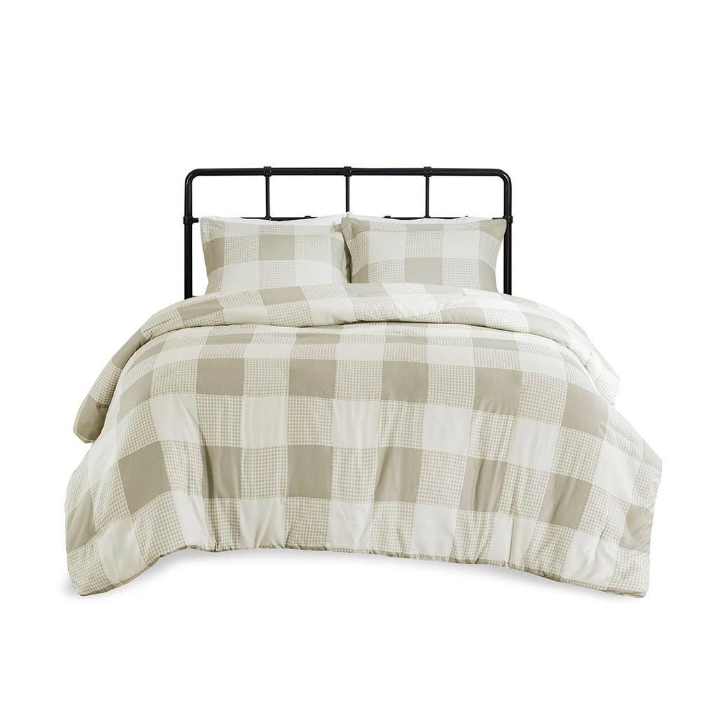Madison Park Morrison 3 Piece Reversible Buffalo Check Plaid Duvet Cover Set King/Cal King
