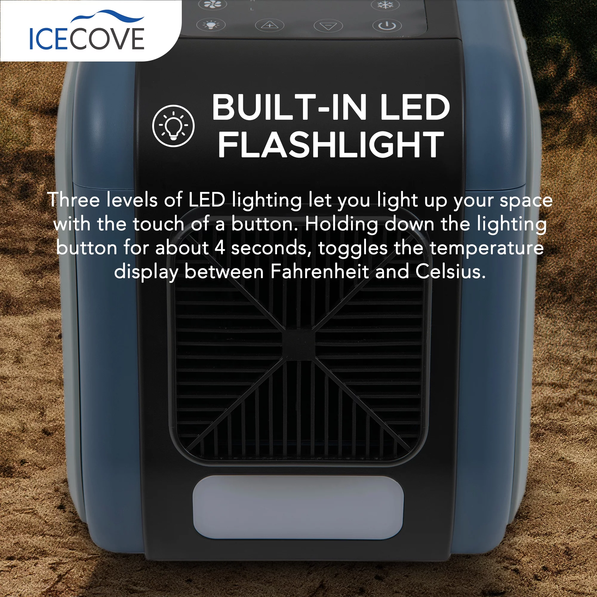 Sunjoy Portable Air Conditioner, Indoor/Outdoor AC Unit 2500 BTU, Car Conditioner, Camping, Without Battery, Blue
