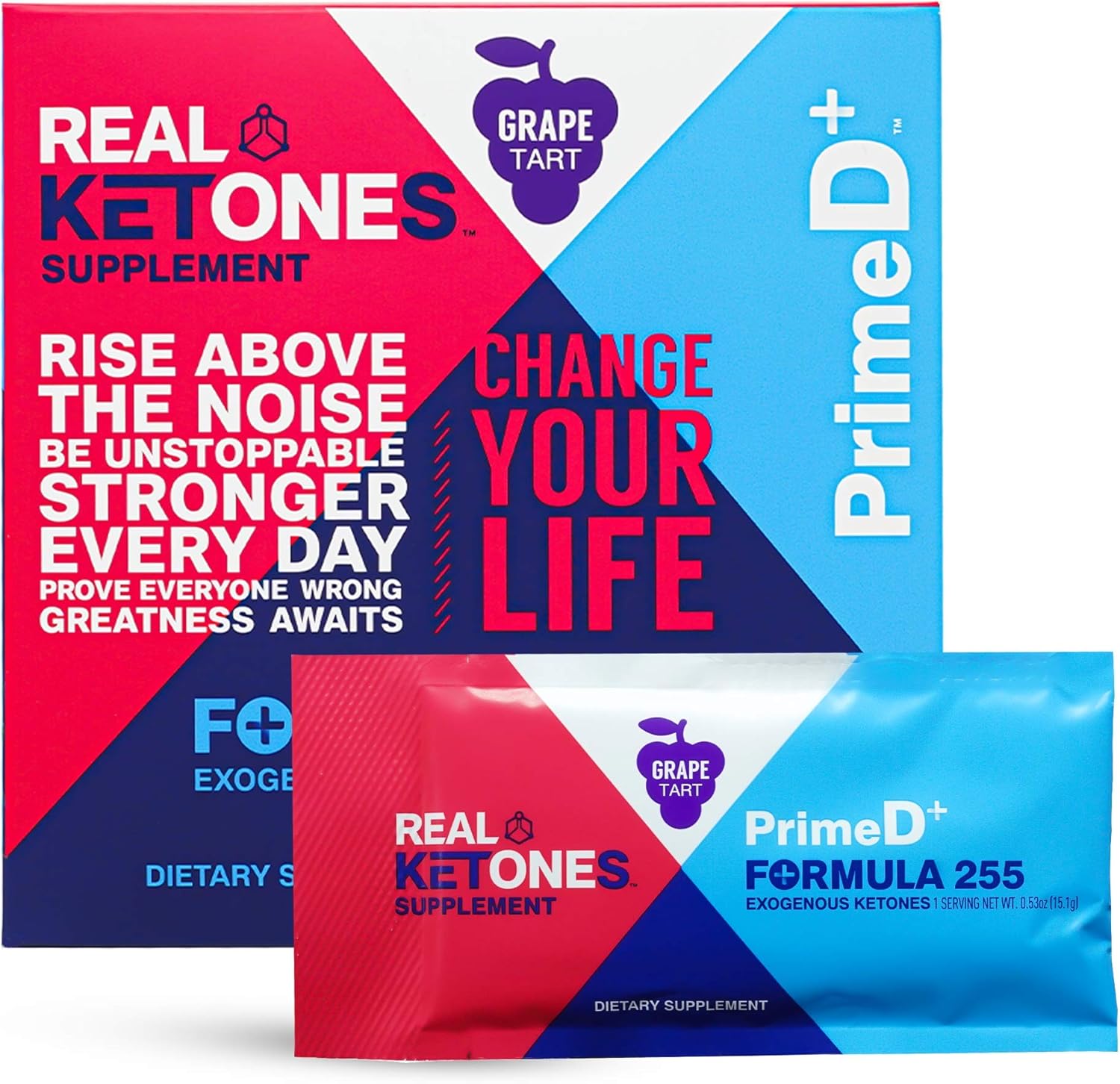 Real Ketones Prime D - Exogenous Keto D BHB + MCT + Electrolytes - Drink Mix Supplement Powder, 30 Packets - Orange Blast