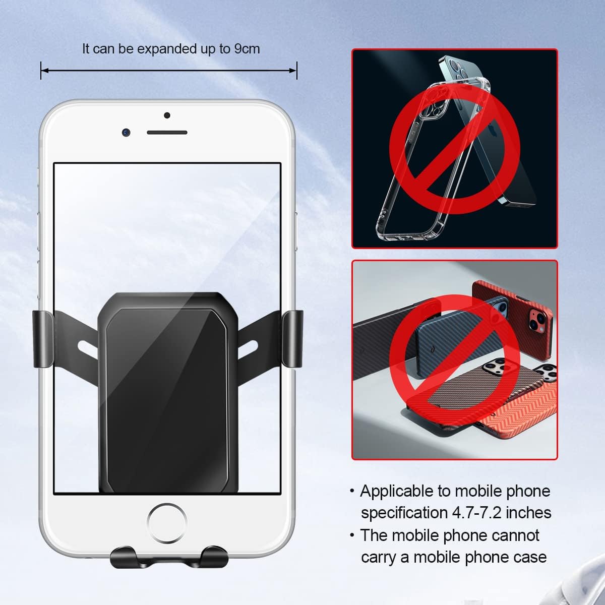 Cell Phone Mount, Phone Holder for Toyota RAV4 2019 2020 2021 2022, Car Dashboard Cell Phone Holder Compatible with All Mobile Smartphones, Black