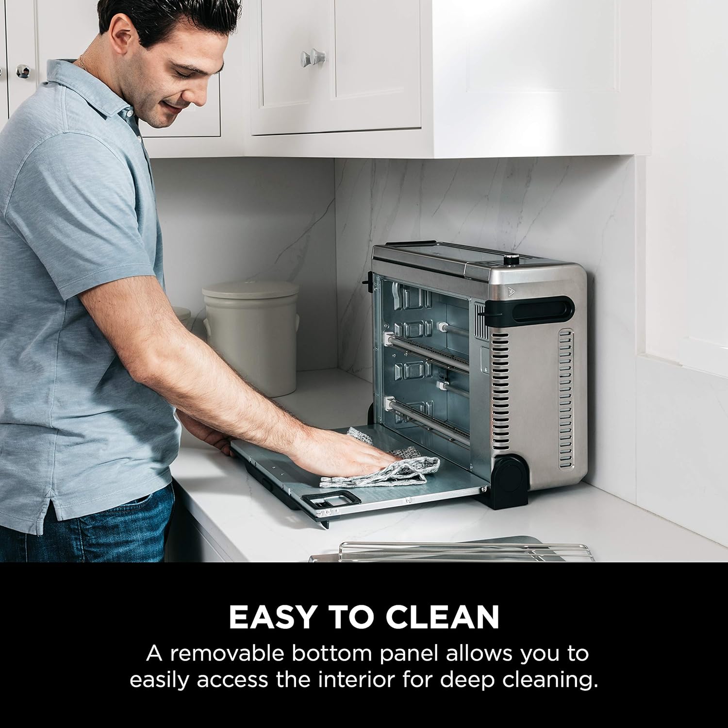Ninja SP101 Digital Air Fry Countertop Oven with 8-in-1 Functionality, Flip Up & Away Capability for Storage Space, with Air Fry Basket
