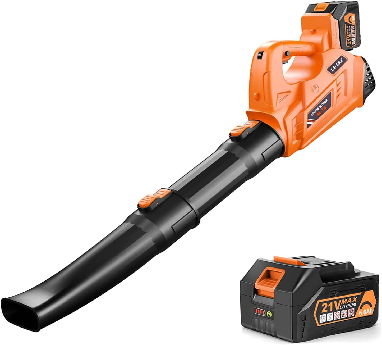 EKACO Cordless Leaf Blower, 320 CFM 180 MPH 5.0Ah Battery Operated Leaf Blower with Battery and Charger
