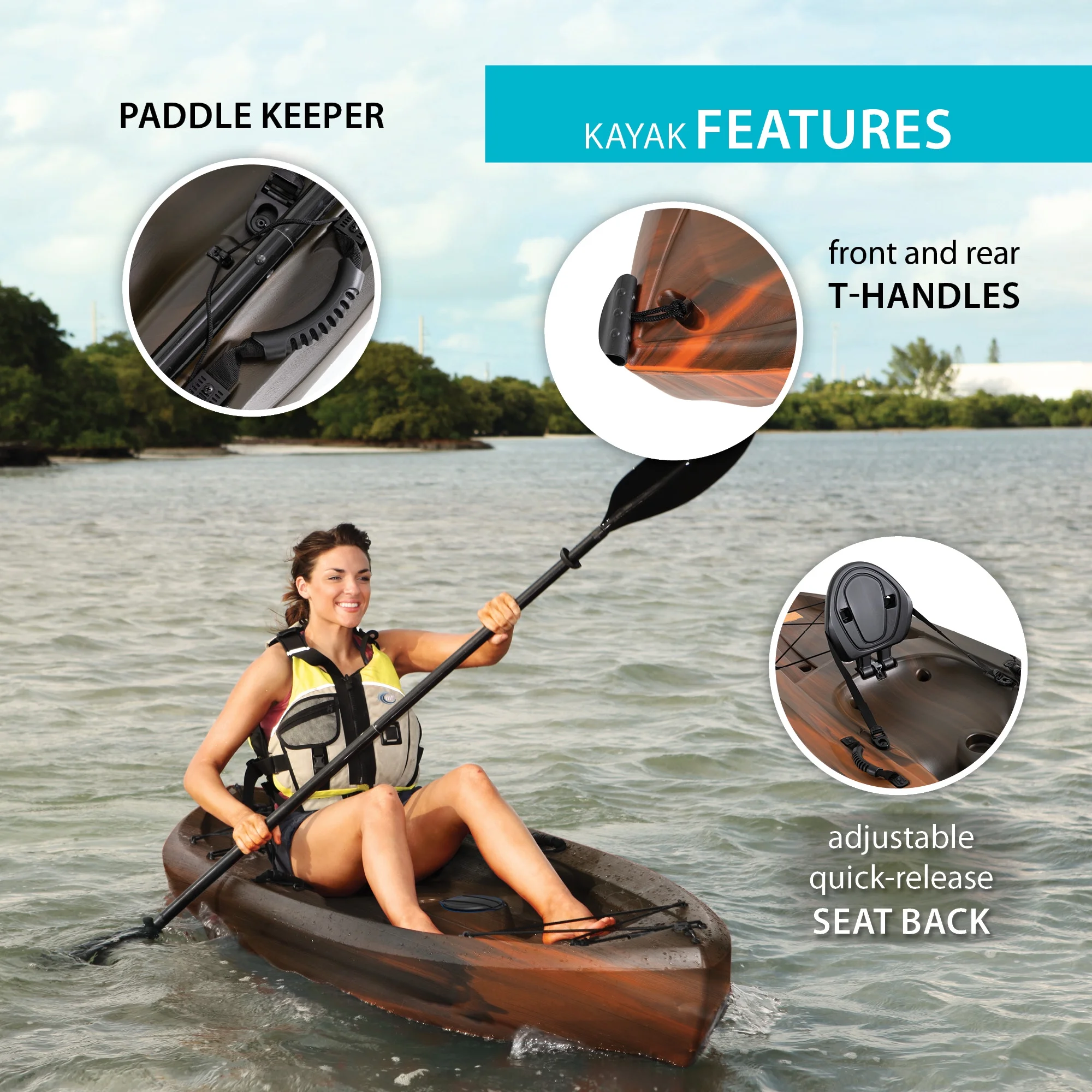 Lifetime Tamarack 100 Sit-on-Top Kayak, Tiger Fusion (91105)
