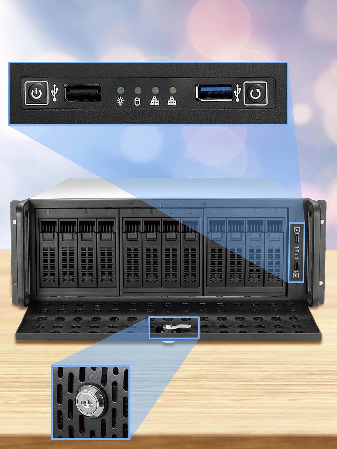Rosewill 4U Server Chassis 15 Bay Server Case 15x 3.5 HDD Bays, E-ATX Board, Rackmount Server Case
