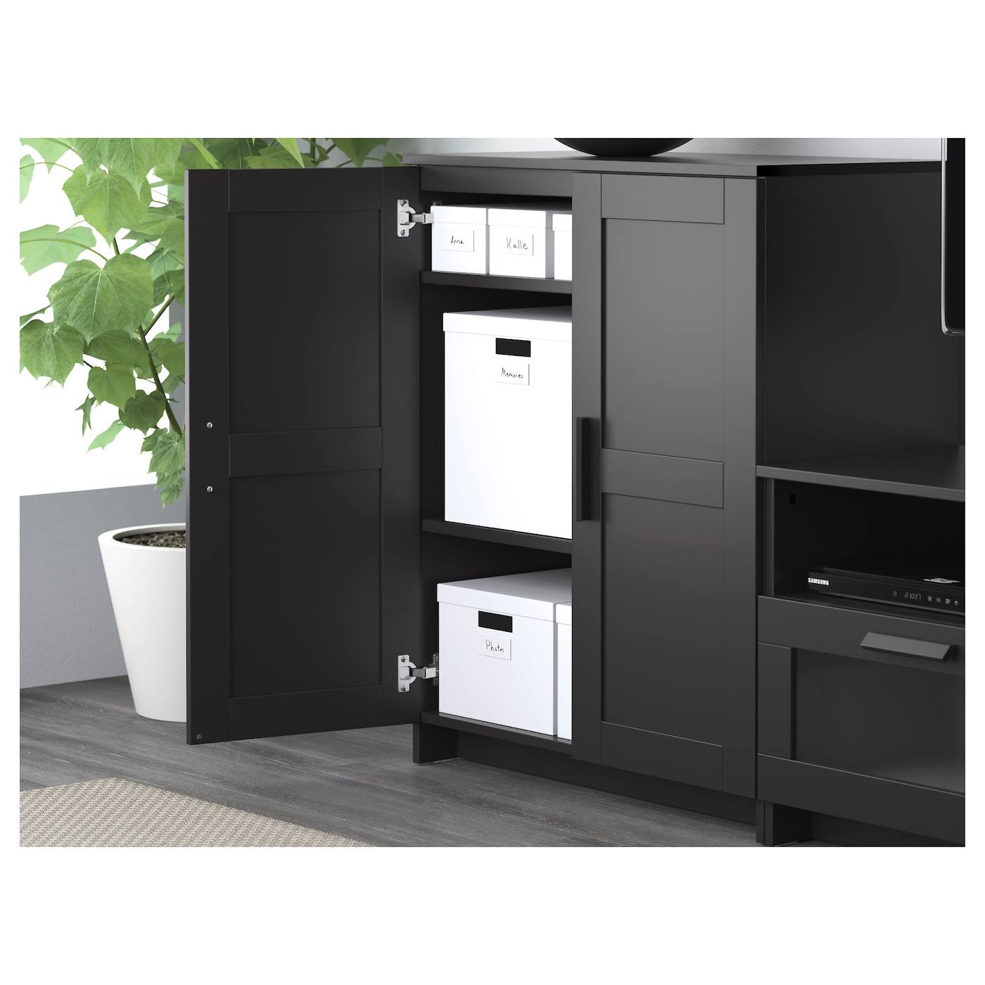 IKEA - BRIMNES Cabinet with Doors, Black, 30 3/4x37 3/8