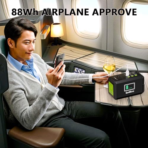 GENSROCK Portable Power Station, Outdoor Solar Generator, Backup Lithium Battery, with 110V AC Outlet and LED Flashlight