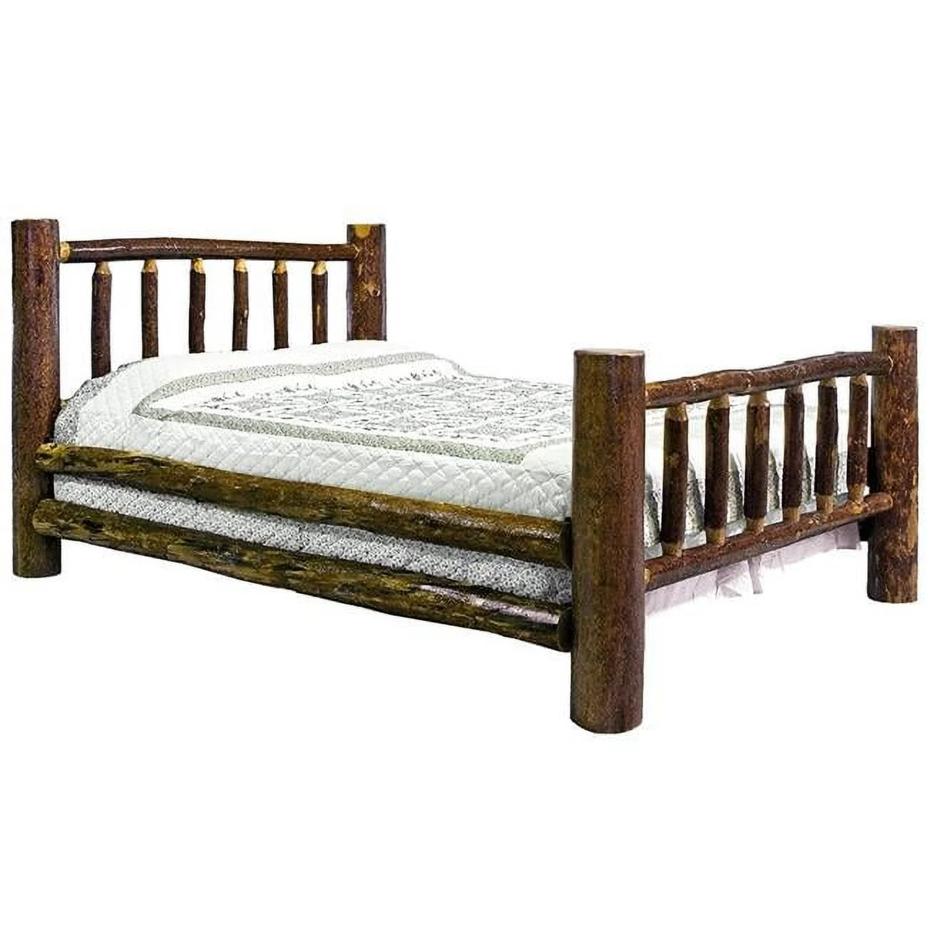 Glacier Country Collection Bed with Laser Engraved Wolf - King