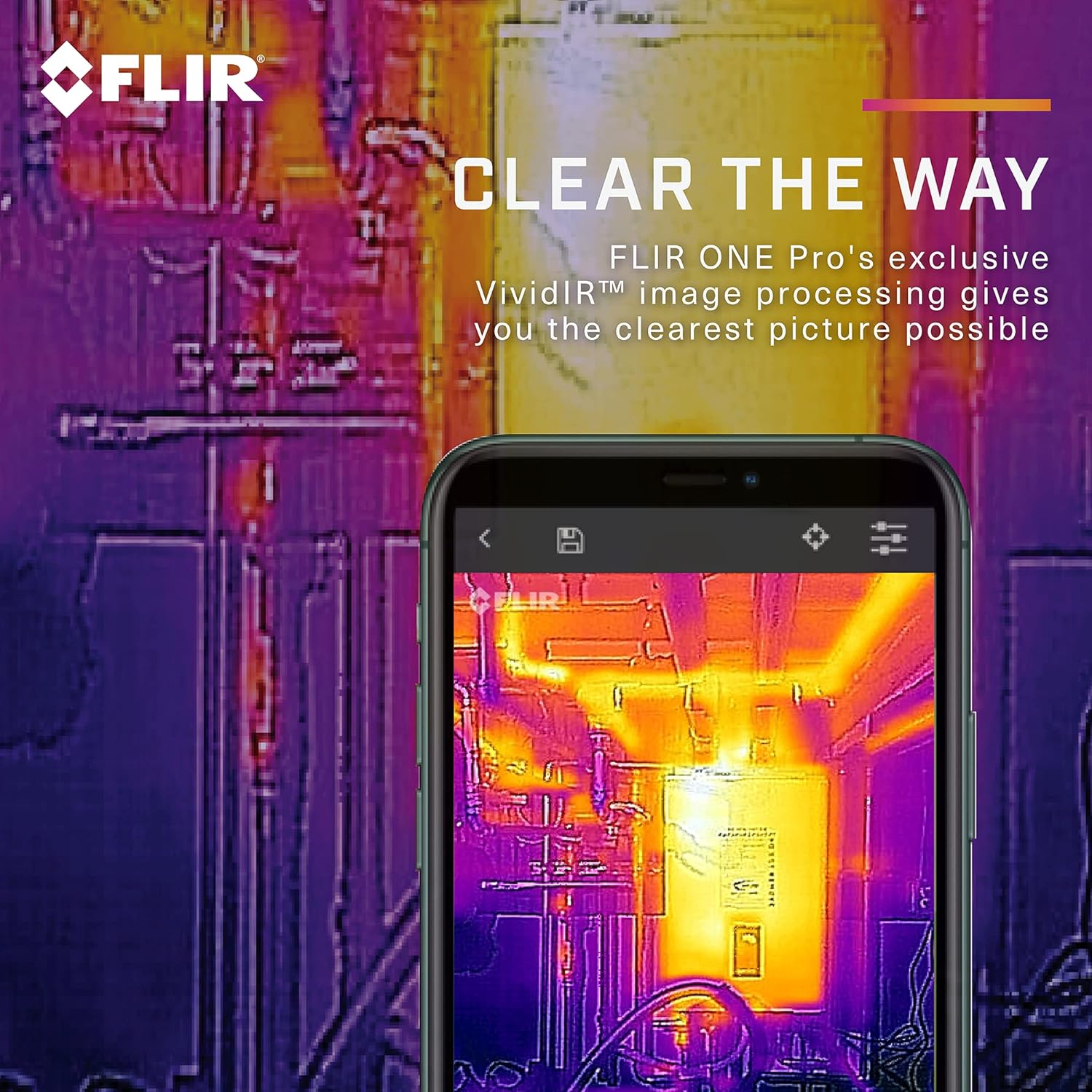 FLIR ONE Pro LT - Android (USB-C) - Pro-Grade Thermal Camera for Smartphones - with VividIR and MSX Image Enhancement Technology