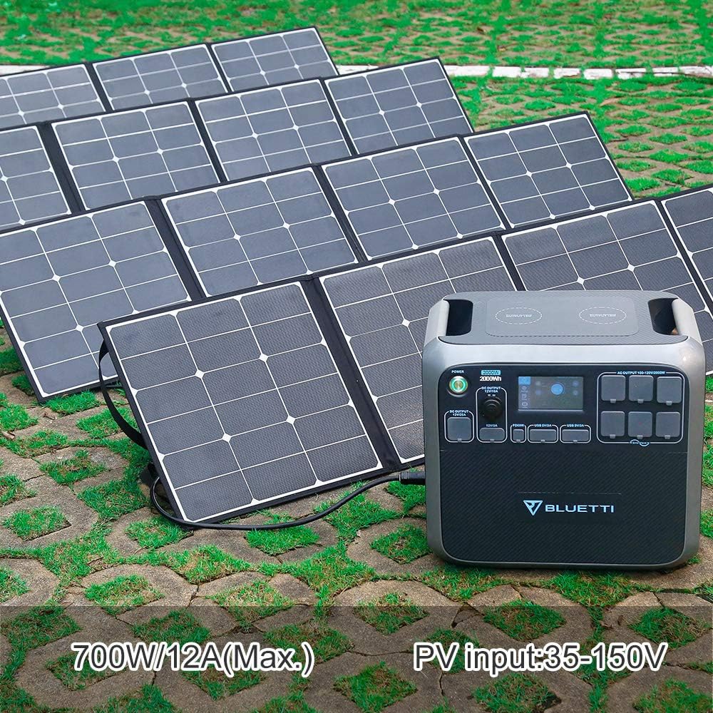 BLUETTI AC200P Solar Generator with Panels Included 2000W Portable Power Station with 3pcs Foldable Solar Panel 120W SP120
