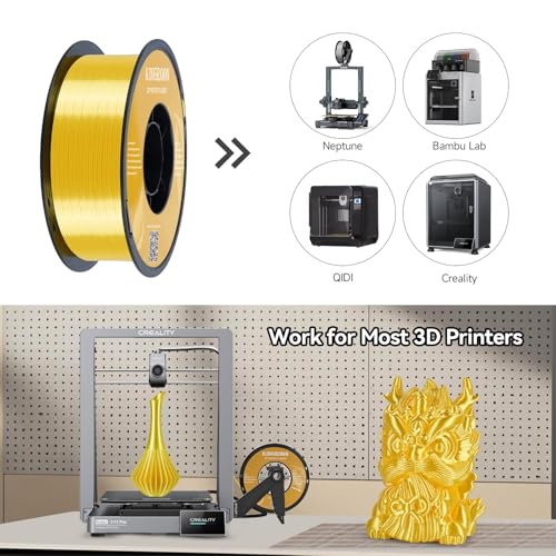 Kingroon Silk PLA Bundle 3D Printer Filament, Dimensional Accuracy +/- 0.03 mm, 10 kg Spool(22lbs)
