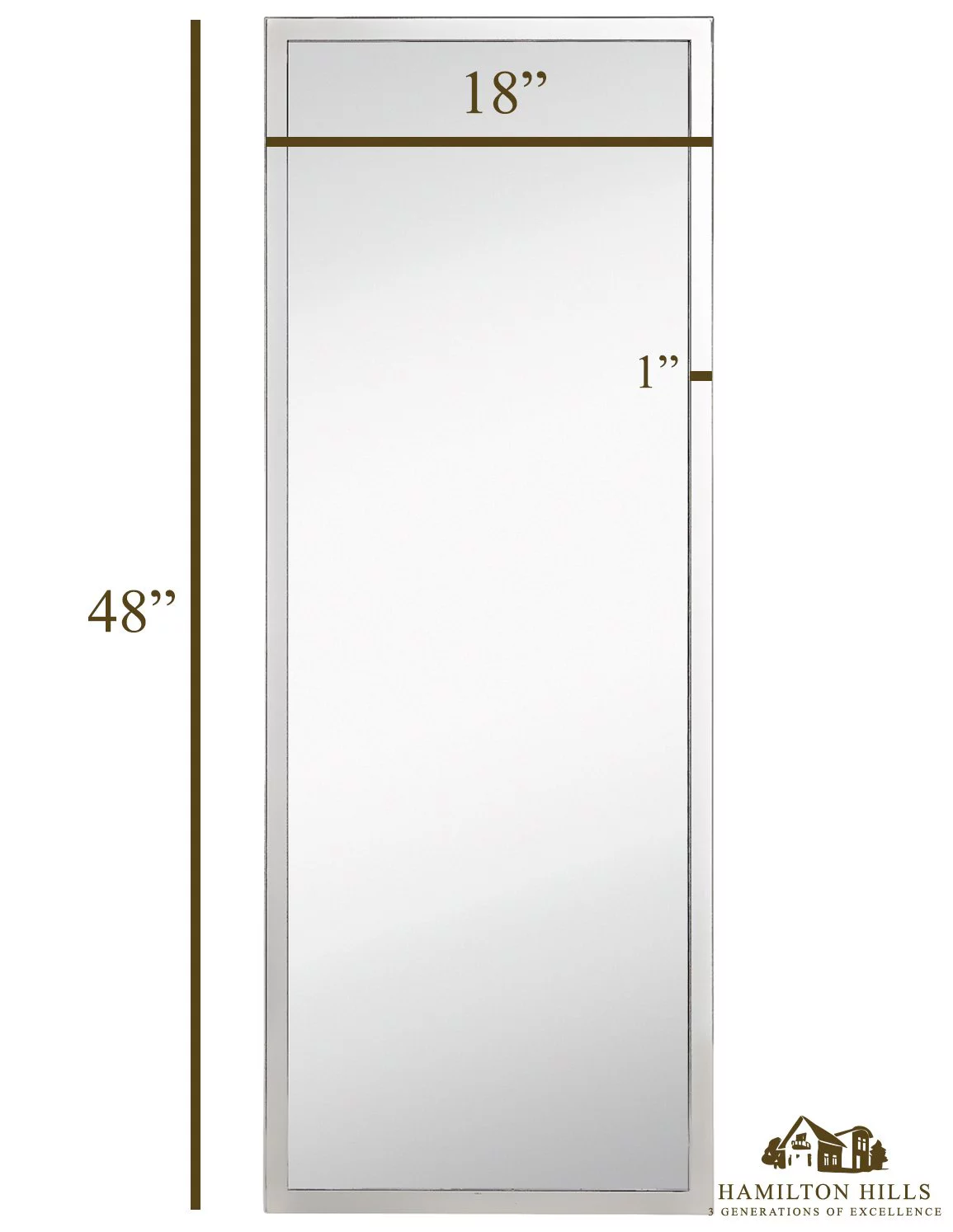 Hamilton Hills Commercial Grade Contemporary Industrial Strength Full Length Wall Mirror Polished Stainless Metal Silver Rectangle Vanity, Entrance