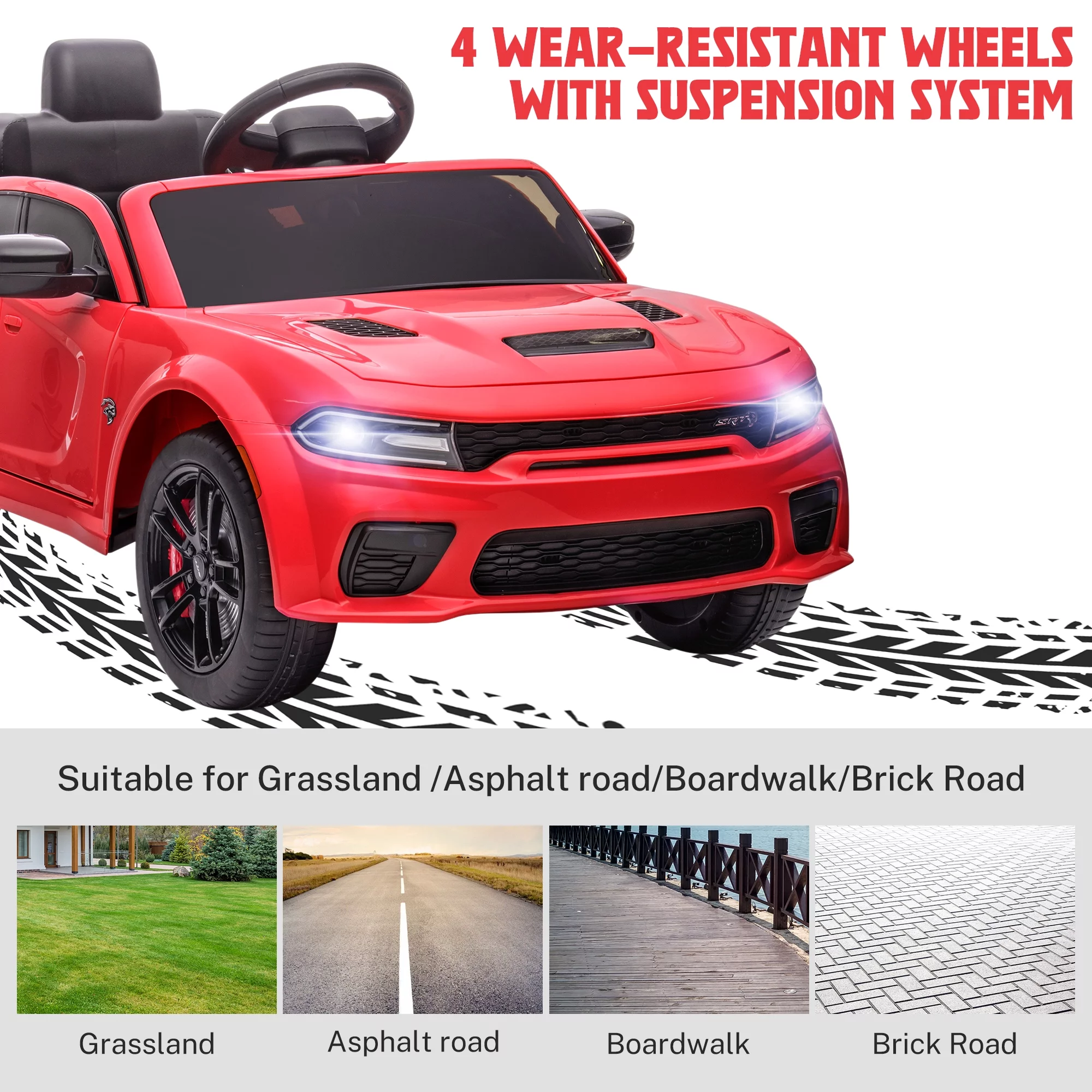 Dodge Charger Electric Ride on Car Toys for Girls, 12V Battery Powered Ride On Toys with Parent Remote Control