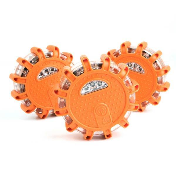 Wagan Emergency LED Flare with Carrying Case Included, Orange - 3 pack